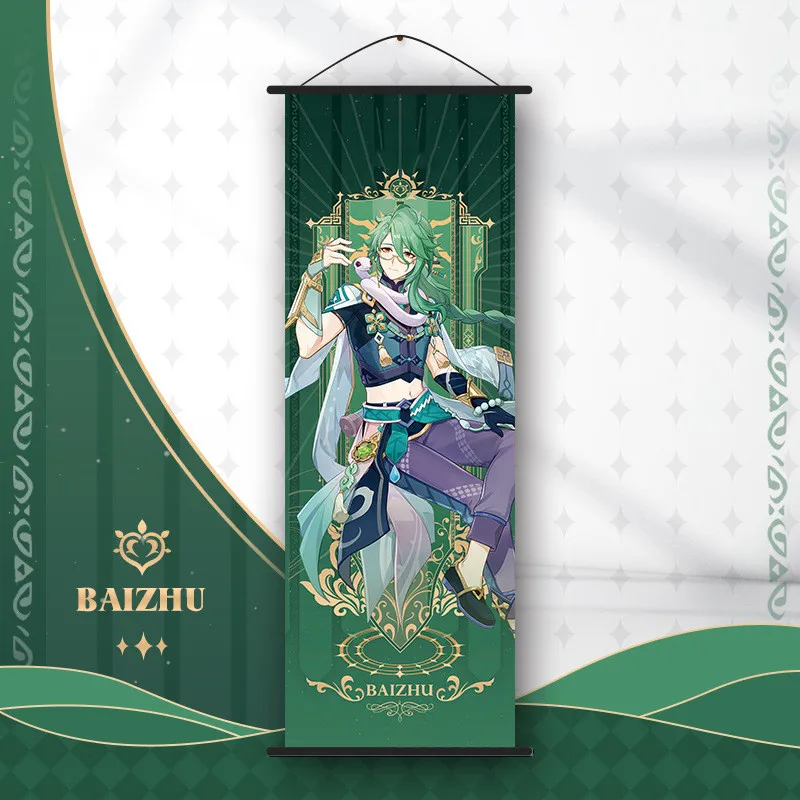 Genshin Impact Scroll Canvas Painting - Anime Wall Art Home Decor