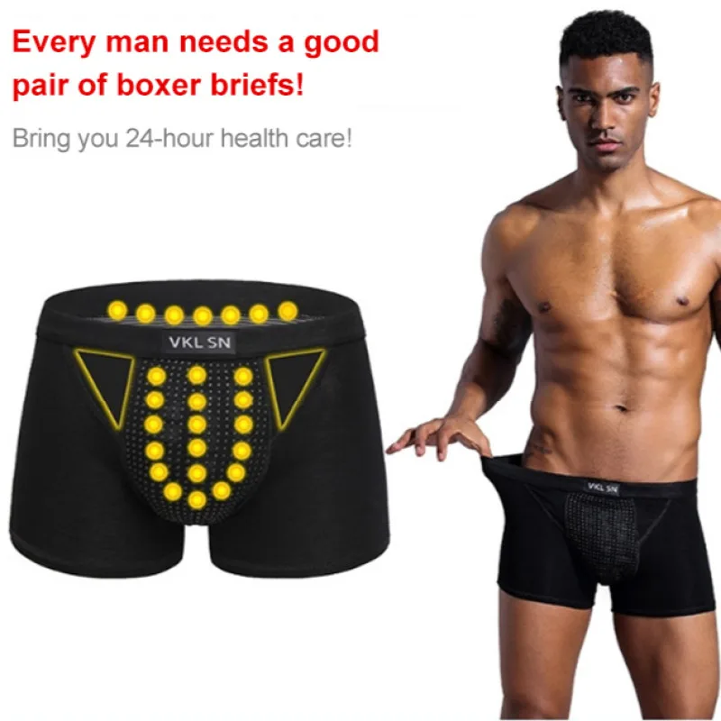 Panties Men Underwear Cotton Shorts Boxers Breathable Sexy Underwear British Magnetic Therapy Boxer Size L-5XL 1 Pcs