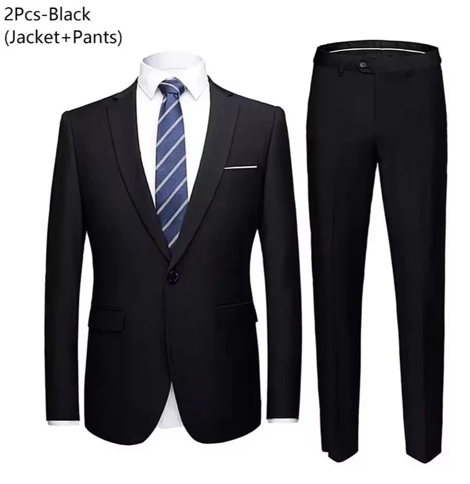 طقم بدلة رجالي قطعين (جاكيت وبنطال) بتصميم ضيق (Slim Fit) - أنيق ومناسب للمناسبات والأعراس Sc0d5fc24cfe34da4b7e5f128840e6d95S