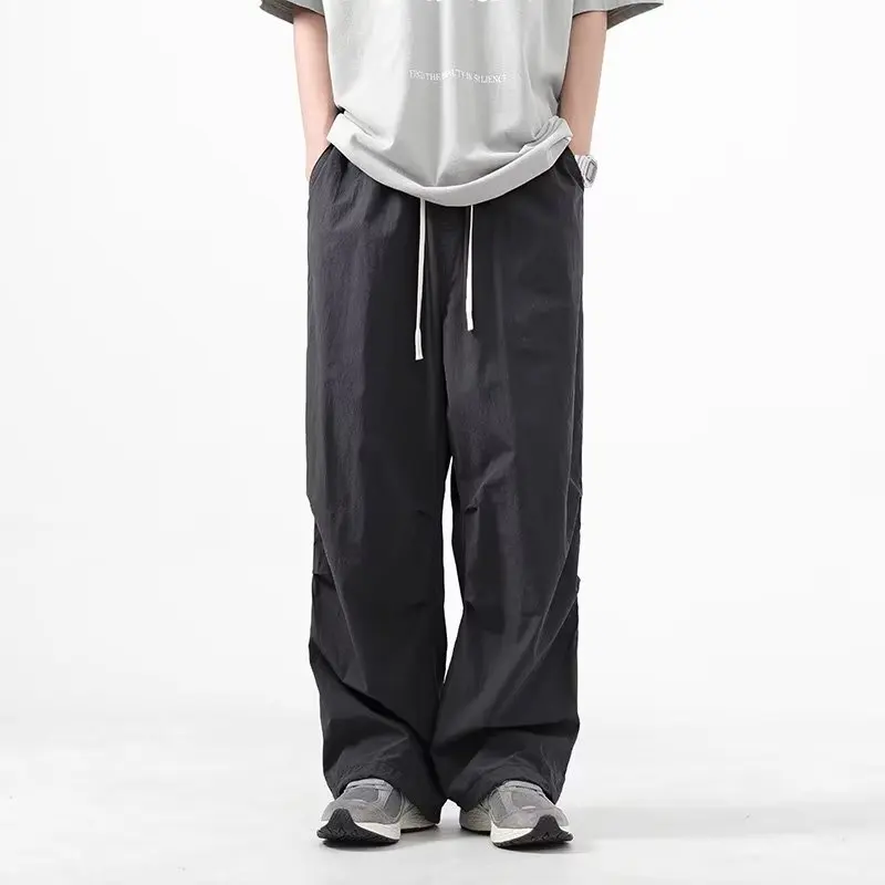 

Men's Leisure cargo pants Wide Leg Straight Pants 2023 Autumn Fashion Trend Simple Personalized Men's Loose Pants man trousers