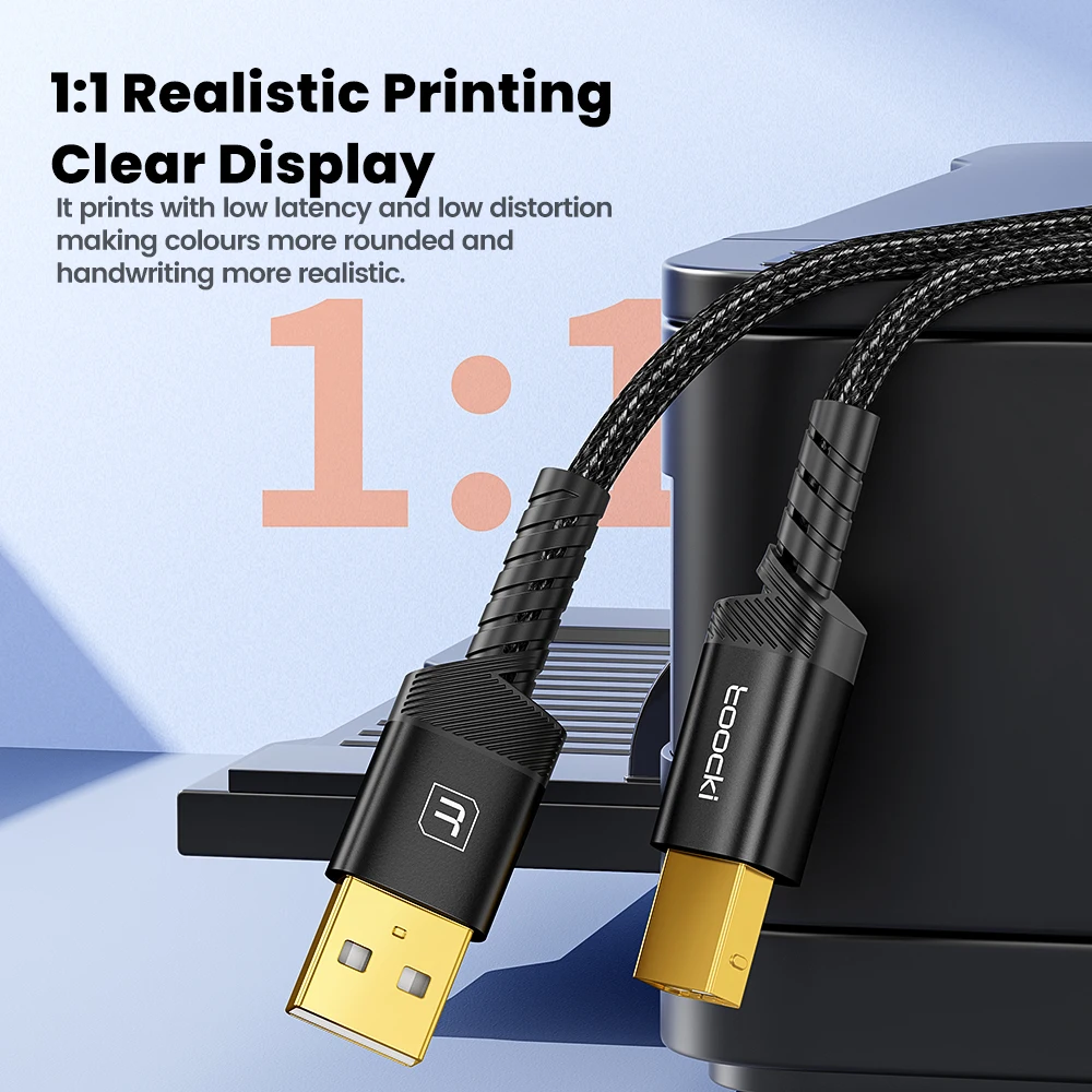 투키 USB 프린터 케이블 USB A/C 남성 타입 B 남성 초저왜곡 USB 2.0 케이블 스캐너 팩스 드라이브 프리 타입-C 코드