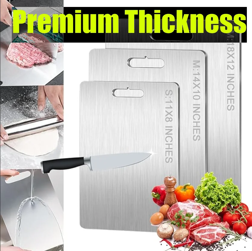 Board Kitchen Titanium Cutting Boards For Stainless 304 Steel Thickened Double-Sided Fruit Meat Chopping Food Grade Portable 1