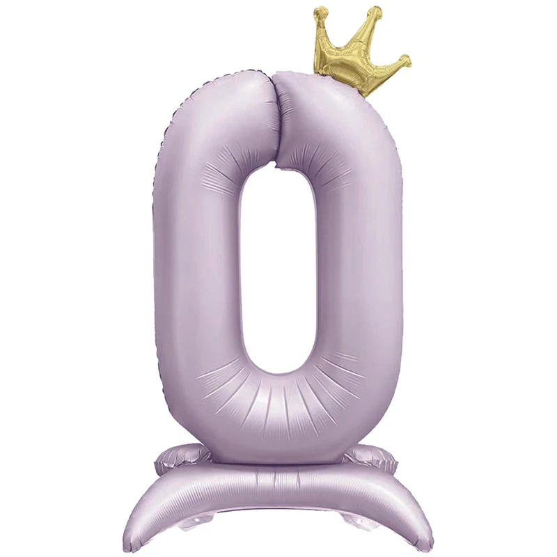 40Inch Purple 0~9 Large Crown Number Foil Balloons for Wedding