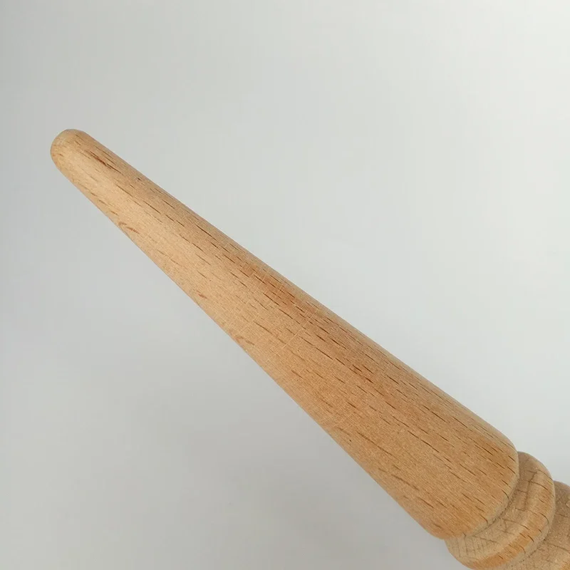 Round Wood Slicker Leather Solid Wood Round Burnishing Edge for Polished Edge Leather Craft Working Tool Slicking