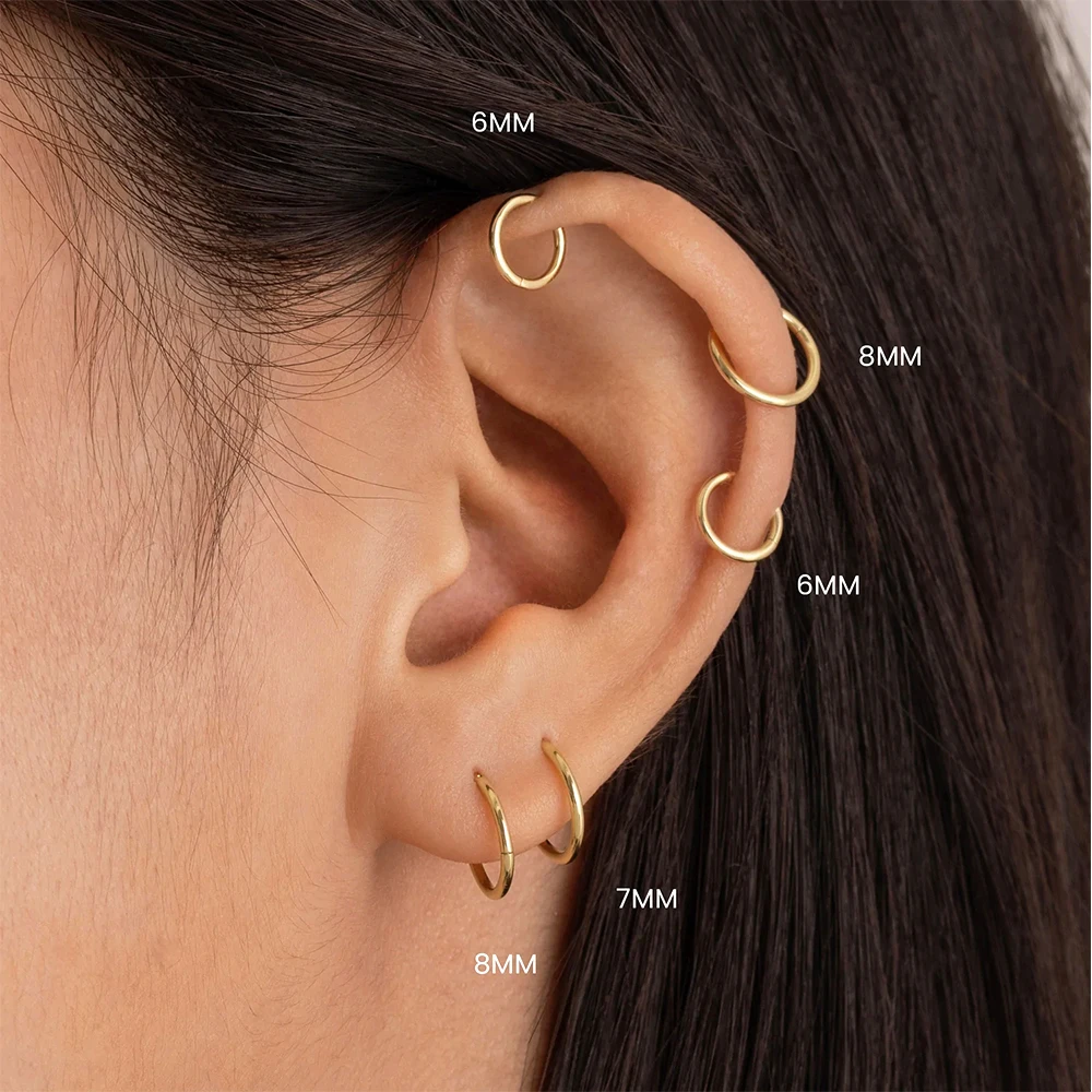 

CANNER Single Fashion S925 Sterling Silver Simple Hoop Earring Nose Body Piercing Ear Bone Nail Fine Jewelry Gifts Joyero серьги