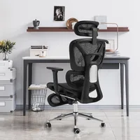 Ergonomic Mesh Office Chair with Foot Rest, Big and Tall Desk Computer Chair Adjustable Headrest and Armrest,  Capacity Reclin 1