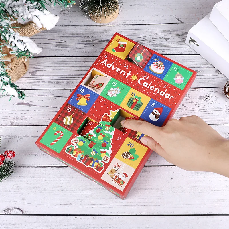 1–10 Stück große Weihnachts-Adventskalender-Boxen mit 24 Fächern, befüllbare leere Box mit Zahlen, für Kinder, Neujahr, Party, Geschenk, Heimdekoration – Detail 6