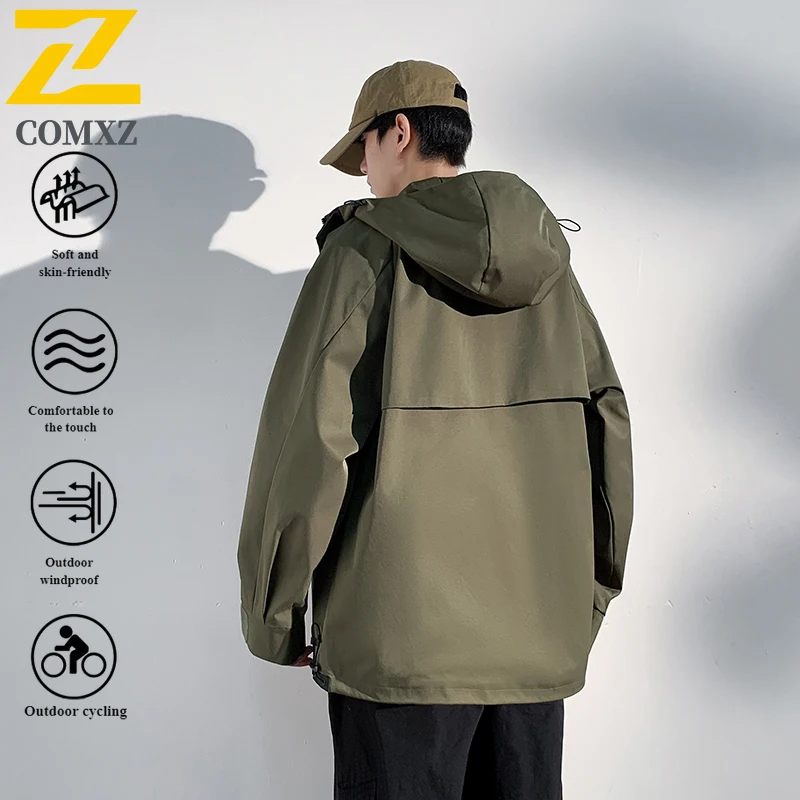 EiAO American Work Jacket Men Waterproof Windproof Breathable Outdoor Hiking Coat Durable Couple Unisex Mountain Sports Wear