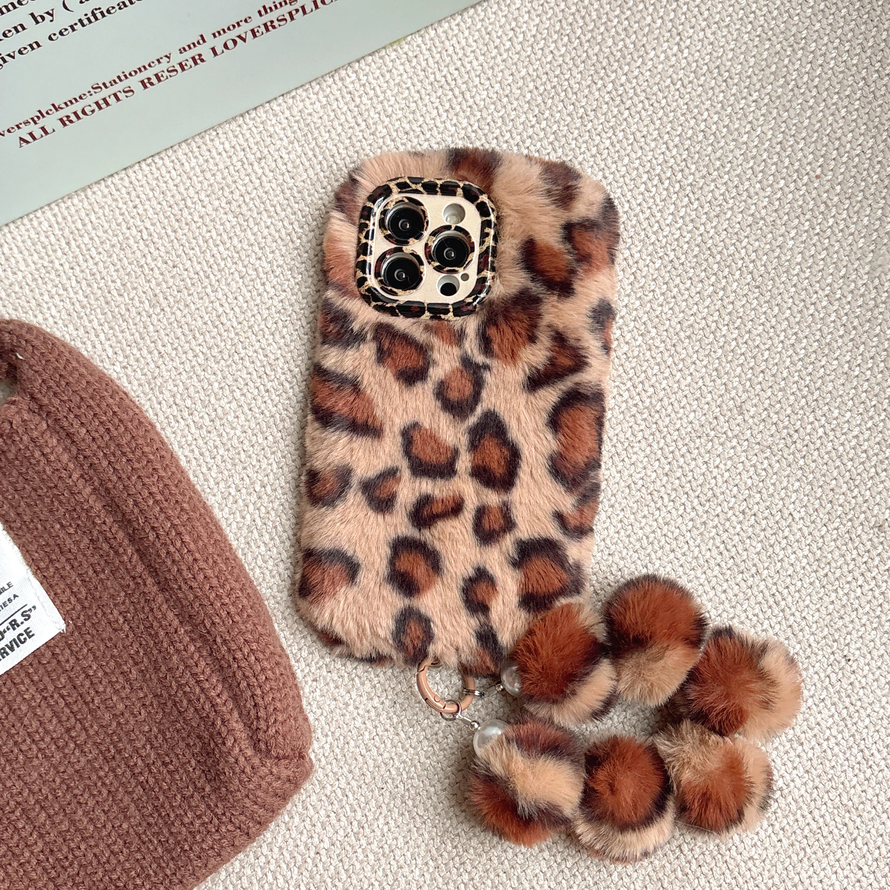 Leopard Flauschige Pelz Fall Für Galaxy S25 24 23 Ultra 25 23 24Plus A14 A15 A16 A17 A35 A55 ständer Kamera Objektiv Schutz Rahmen – Detail 11