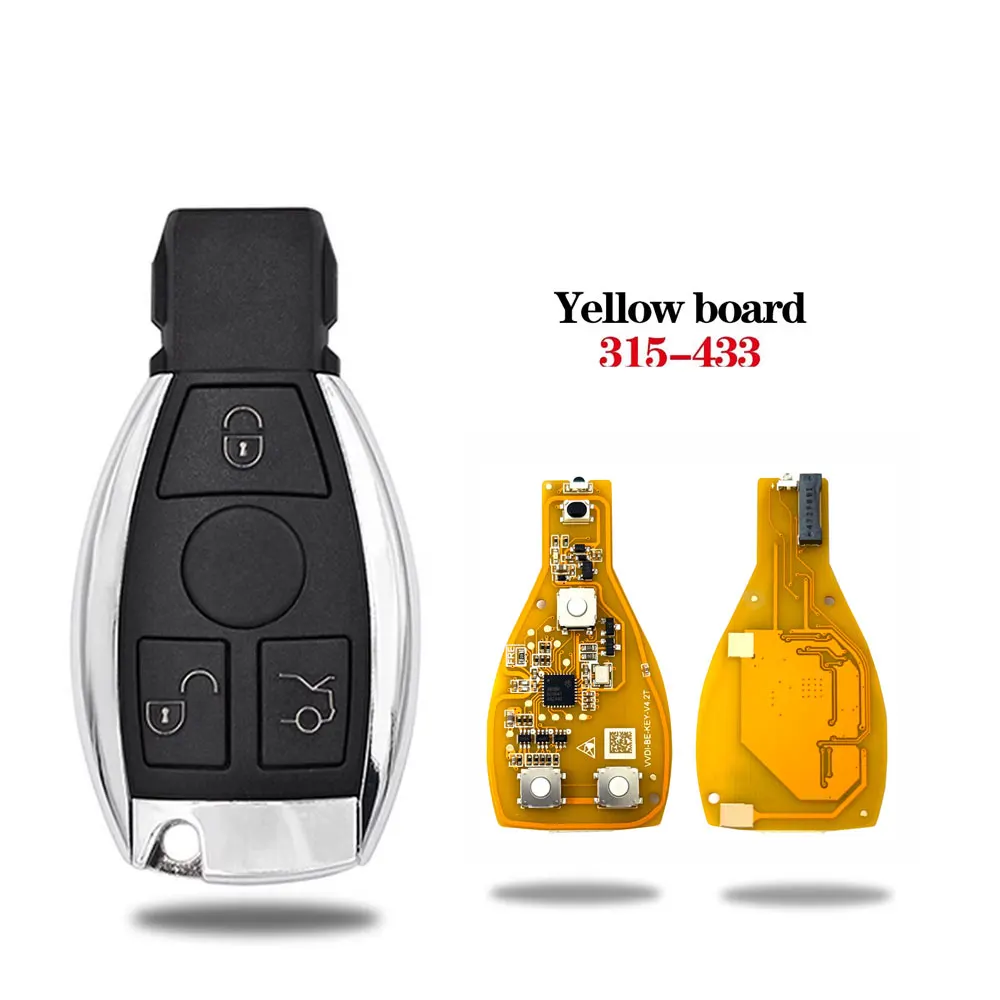 Xhorse VVDI BE 키 프로 3/4 버튼 리모트 자동차 키 (메르세데스 벤츠 V4.2 PCB 리모트 키 칩 개선 버전 315/433MHz 무로고)