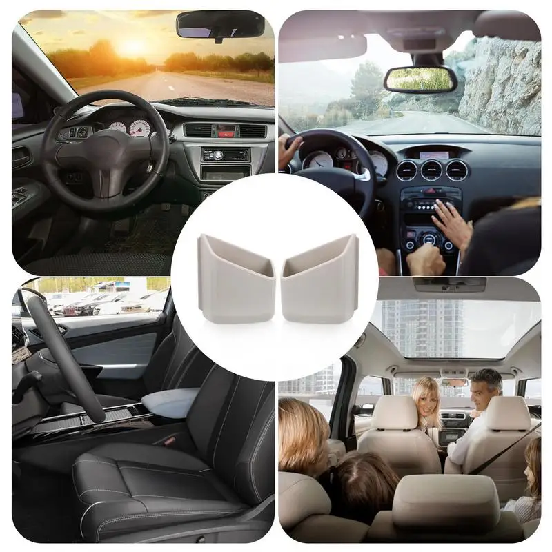 

Car Side Storage Box Vehicle Seat Strongly Adhesive Organizer Pocket Pair For Interior Accessory Holds Keys Sunglasses And More