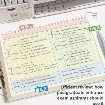 Quaderno con lista delle cose da fare, 2 stili, 120 pagine, 60 fogli, taccuino con linea/griglia ribaltabile superiore addensata per studenti universitari e uso quotidiano in ufficio