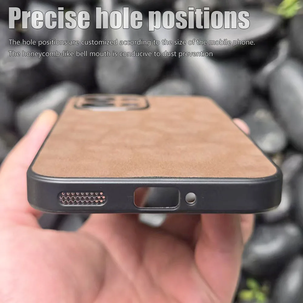 Elegant Leather Silicone Protective Phone Back Cover
