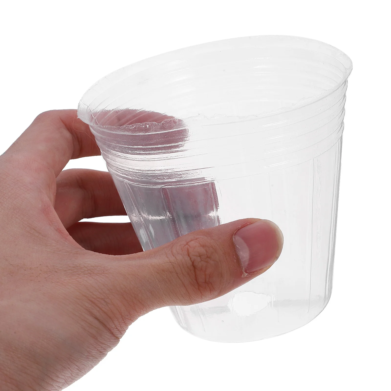 Flower Pots 50 Pcs Nursery Cup Plastic Small Clear Funny with Drainage