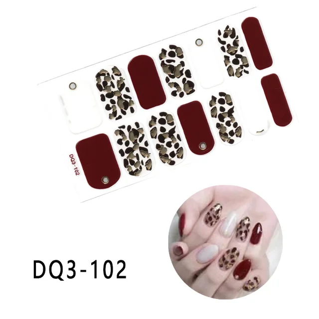 Korean Fashion Colorful 3D Glitter Sequins Nail Art Stickers Manicure DIY Nail Strips Wraps Solid Color DQ3-102