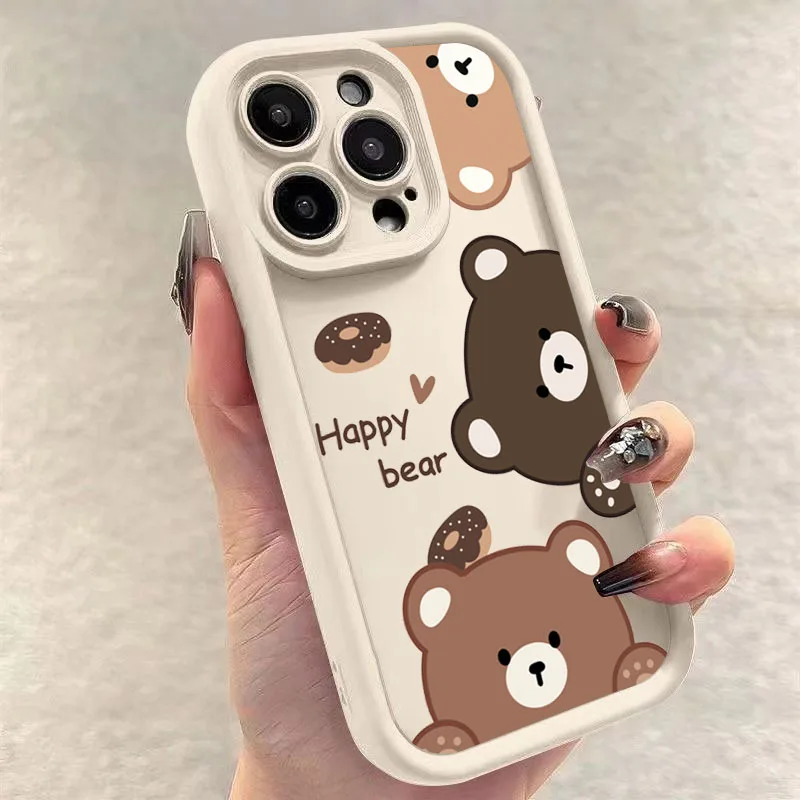thumbnail image 1 of Funda bonita de oso de dibujos animados para Samsung Galaxy S25 S23 S22 S24 Ultra Plus S21 FE A54 A53 A52 A52S A16 A15 A35 A55 A34 A33 A32, 1 of 4