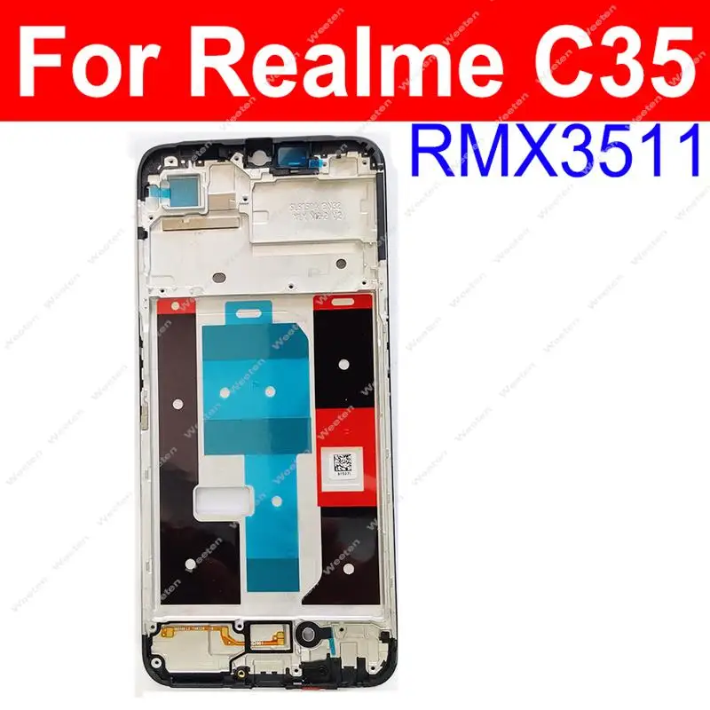 LCD 스크린 프레임 커버, 전면 프레임 하우징 부품, Realme C35 C33 C31 C30 C25 C25Y C25S C20 C21 C21Y C17 C15 C11