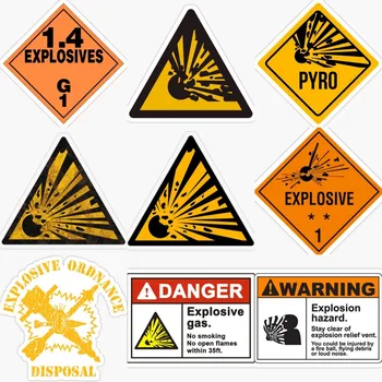 Car Styling Creative Explosive Explosion Warning Danger PVC  Waterproof Car Body Sticker Pattern Vinyl Car Accessories 1