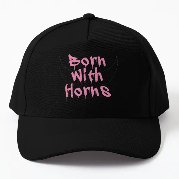 Born With Horns  Baseball Cap Hat Czapka Sun Sport Solid Color Snapback Black Mens Outdoor Women Bonnet  Casquette Spring  Boys