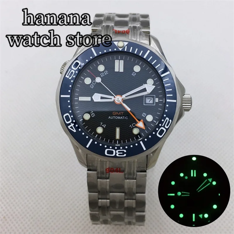 日本製NH34 GMT 自動巻 MOD サファイアガラス 200m防水 新品 ページニ-メンズメカニカル腕時計,新しい日本のコレクション