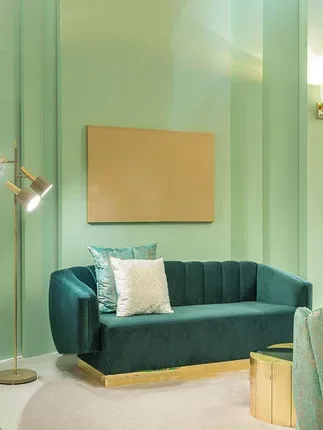 Retro simple three person sofa villa bedroom green sofa light luxury living room multi person combination