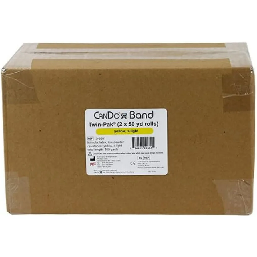 Twin-Pak Exercise Band, Yellow, 100 Yard