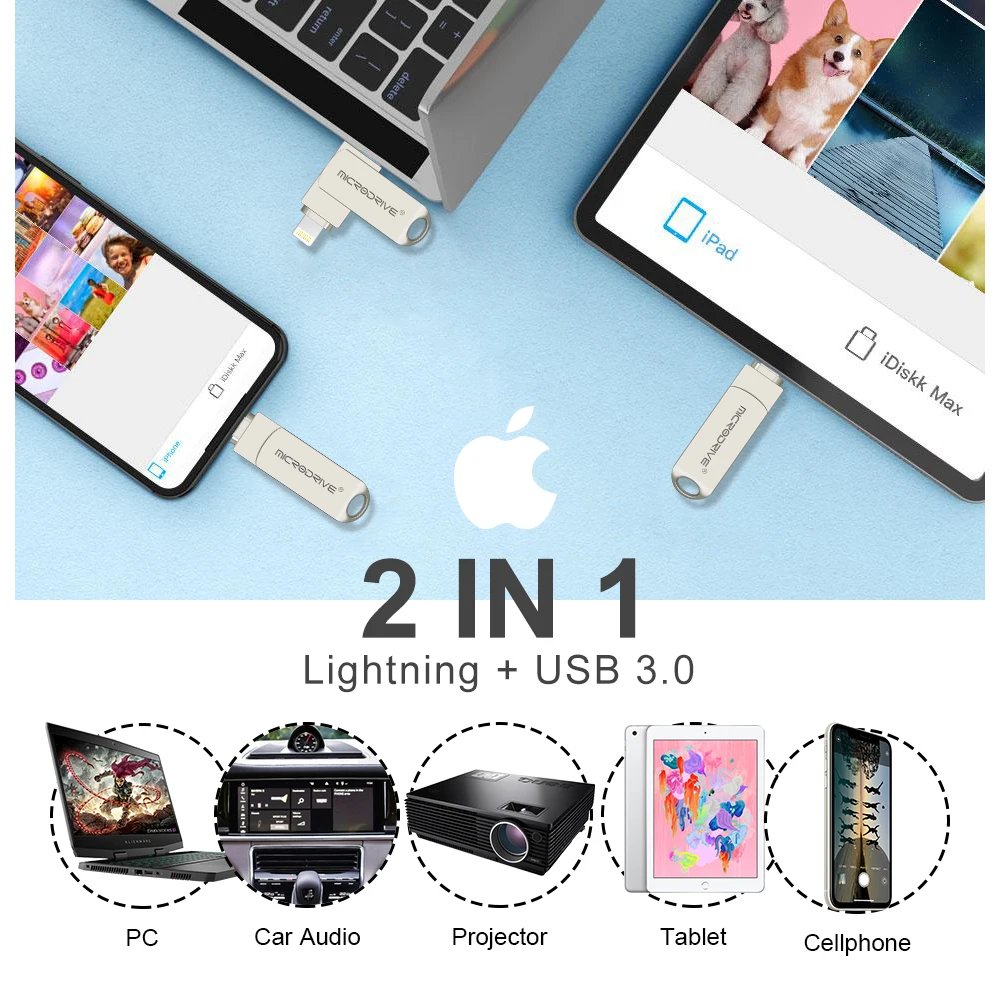 Metal USB3.0 Flash Drive 128GB OTG Pen Drive 8GB 16GB 32GB 64GB USB 3.0 Flash Disk for iPhone 12 Pro/12/11/XR USB Memory Stick 4gb usb stick