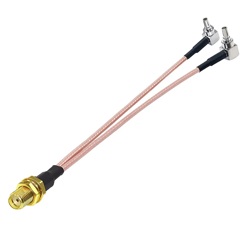RP SMA Female to Dual TS9 CRC9 Male Plug 2XTS9 CRC9 Connector Adapter Y Type Splitter Pigtail RG316 RF Coax Extension Cable