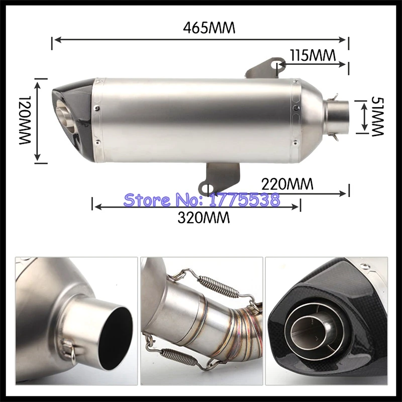 PCX125 PCX 150 Motorcycle Exhaust Full System with Header Carbon Muffler Front Pipe DB Killer for HONDA PCX125 PCX150 2021-2023 - Image 2