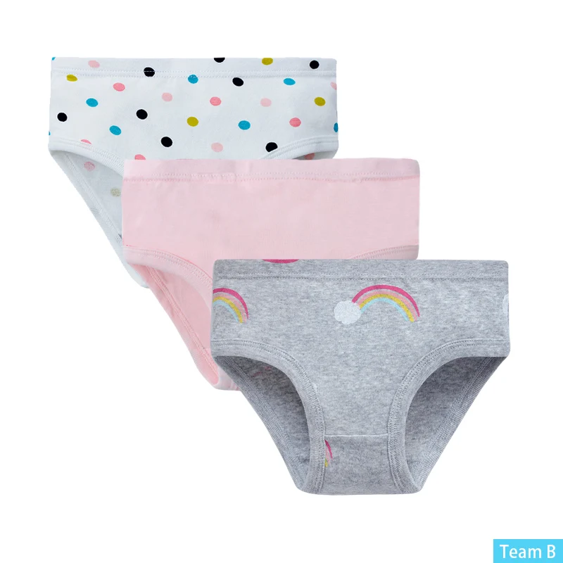 SheeCute 3 Pcs/Lot Girl's Toddler & Kids Underwear 100% Cotton Soft Panties  Baby Briefs Color: Team D, Kid Size: 4T-5T