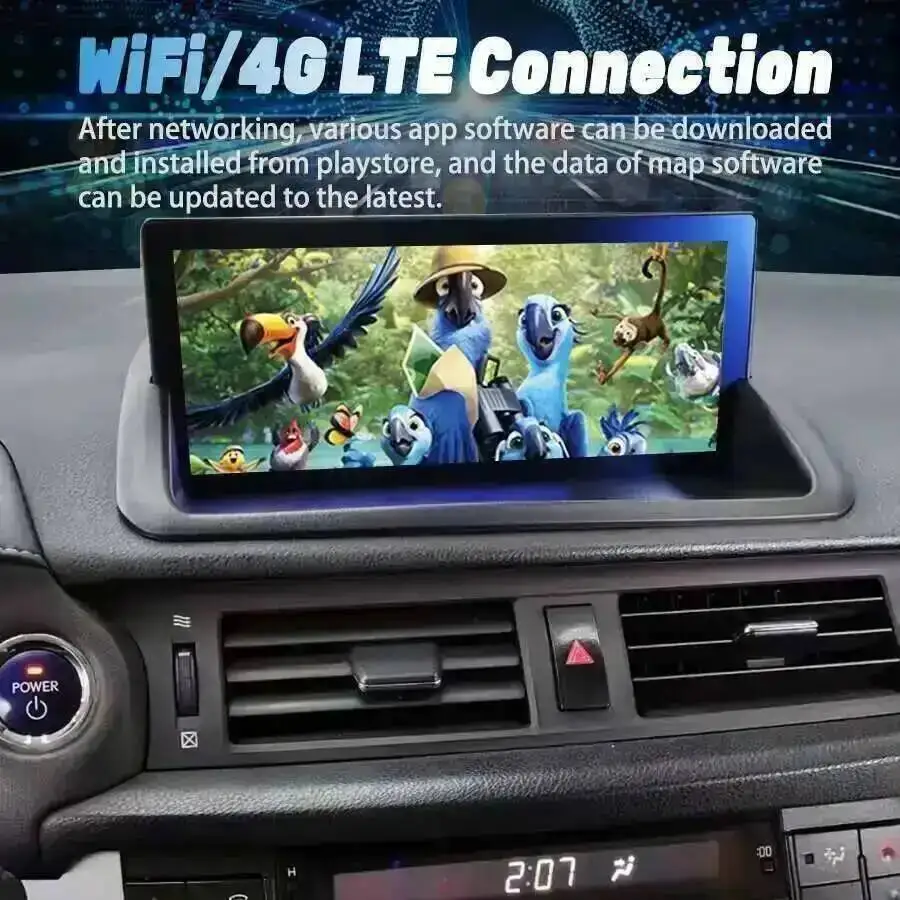 Android 14Car Radio incorporado 360 DSP pantalla AHD para Lexus CT CT200 CT200h 2012-2020 Navi 10,25 pulgadas Bluetooth Wifi 256GB Carplay 6