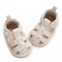 Infant Baby Shoes Girl Shoes New Summer Girl Sandals PU Leather Floral Rubber Sole Anti-Slip Newborn First Walker Crib Shoes 5