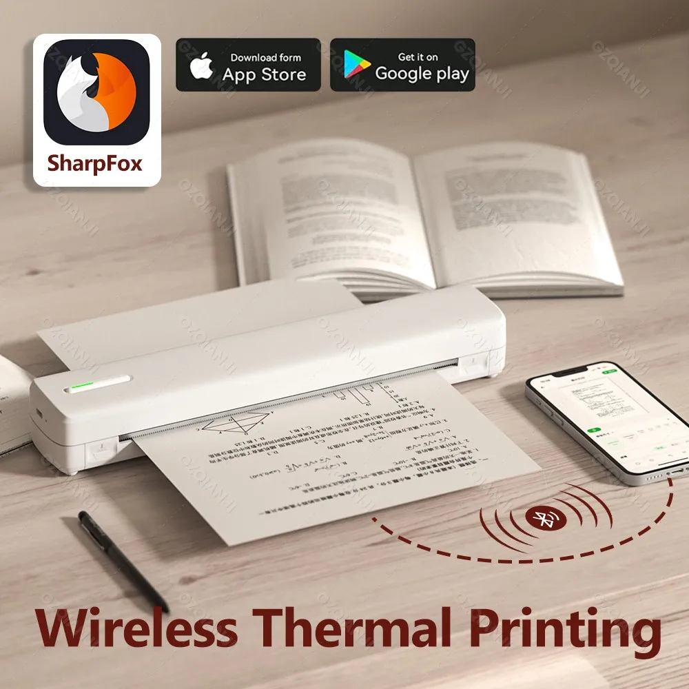 Bluetooth Wireless Tattoo Transfer Stencil Printer Portable A4  210/216mm Inkless Photo PDF Thermal Printer Compatible Phone&PC