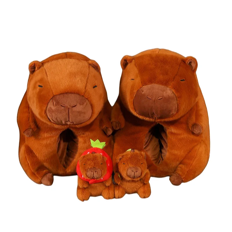 New Interesting Creative Capybaras Snap Rings Pendant Feet Warm Soft Plush Toys Girls Kids Birthday Christmas Halloween Gifts summer capybaras backpack cartoon rodent cute aesthetic backpacks women men travel school bags high quality rucksack