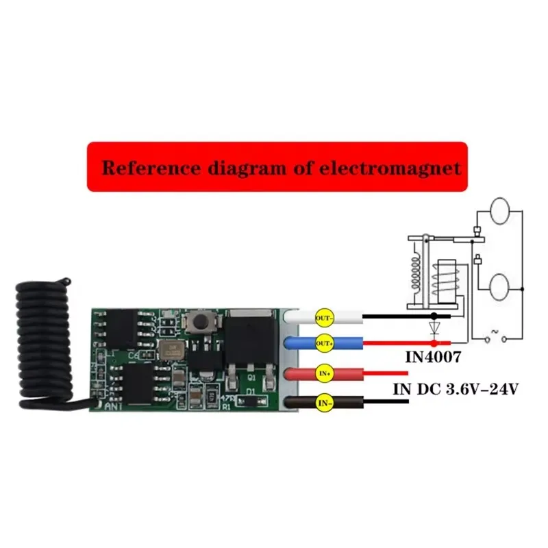 433MHz RF Wireless Remote Control Switch – Relay Module DC 12V for Electric Locks & Devices
