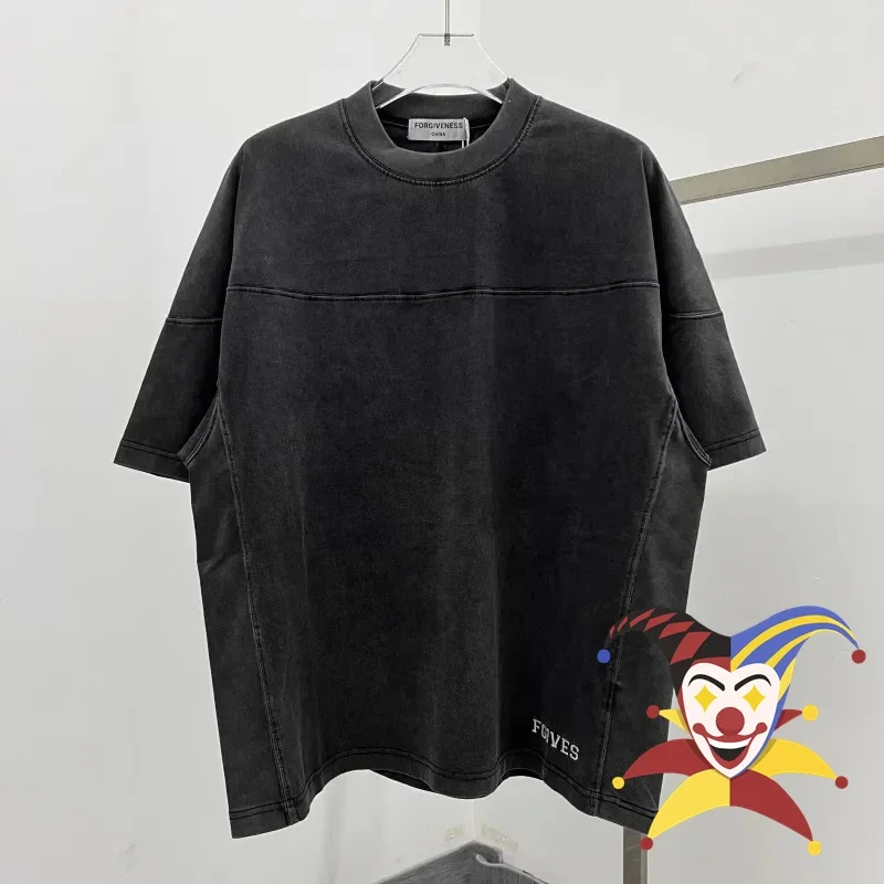 

New Patchwork Washed Embroidered Letters T-shirt Men Women Top Tees T Shirt