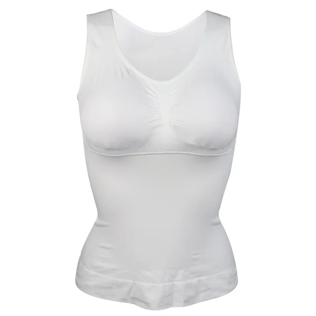 Shaper Slim Up Lift Plus Size Bra Tank Top Women Body Shaper Removable Shaper Underwear Slimming Vest Corset Shapewear white