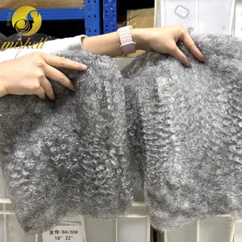 Gray Color 4C Afro Kinky Bulk Human Hair 50g/Pack for Dreadlock Extensions Loc Repair Braiding Twist Tight Afro Kinky Human Hair 1