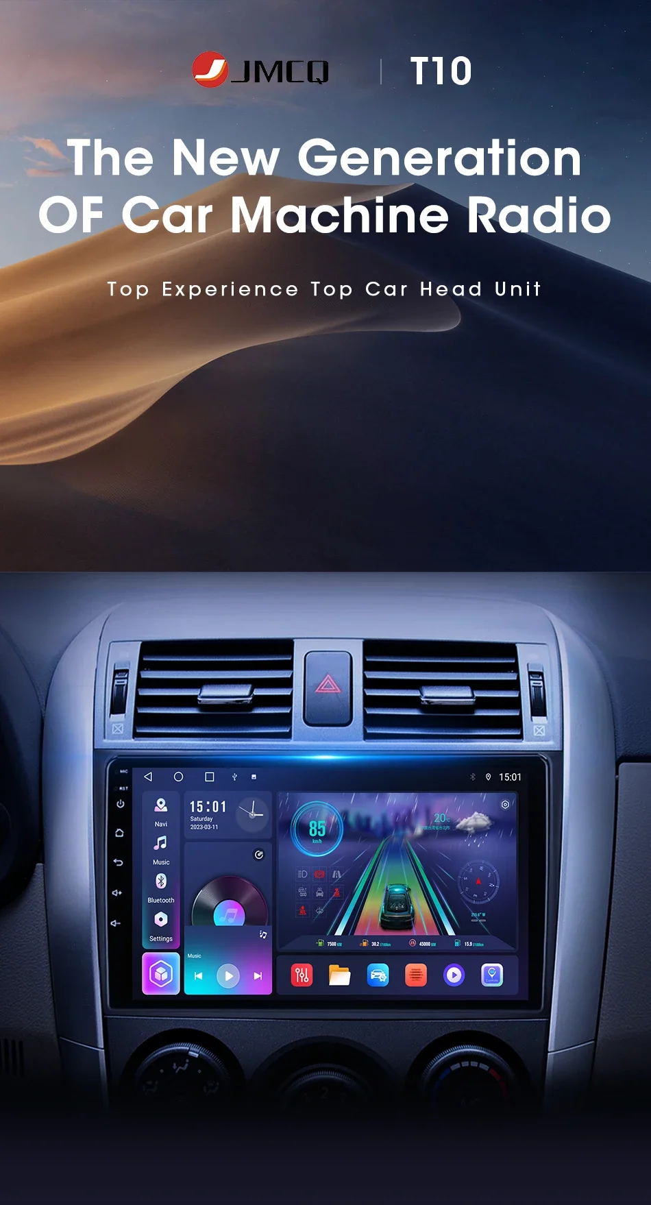 DAB+ ANDROID 15 Autoradio GPS Carplay FM SWC Für Toyota Corolla Verso