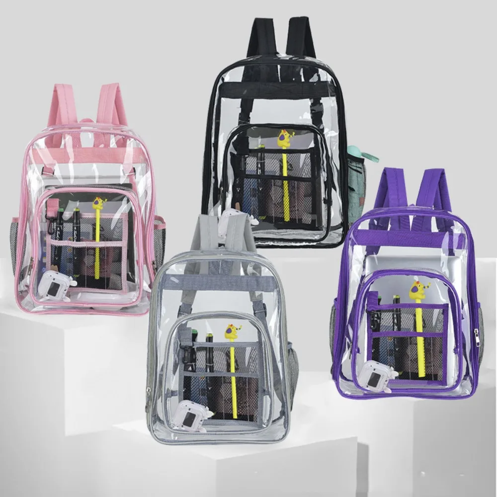 Women's Backpack Transparent PVC Bag Clear Backpacks for Teenagers Students Men Transparent School Bag Backpack