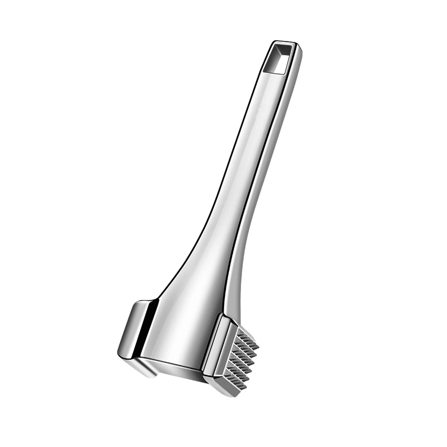 LFGB Certificate 304 Stainless Steel Steak Hammer 18cm 418g Ergonomic Meat Pummel Tenderizer for Family Kitchen Cooking Tool
