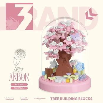 Mini Cherry Blossom Tree House Building Blocks - Sakura Bonsai DIY Toy, Educational Gift for Kids & Mother's Day 10