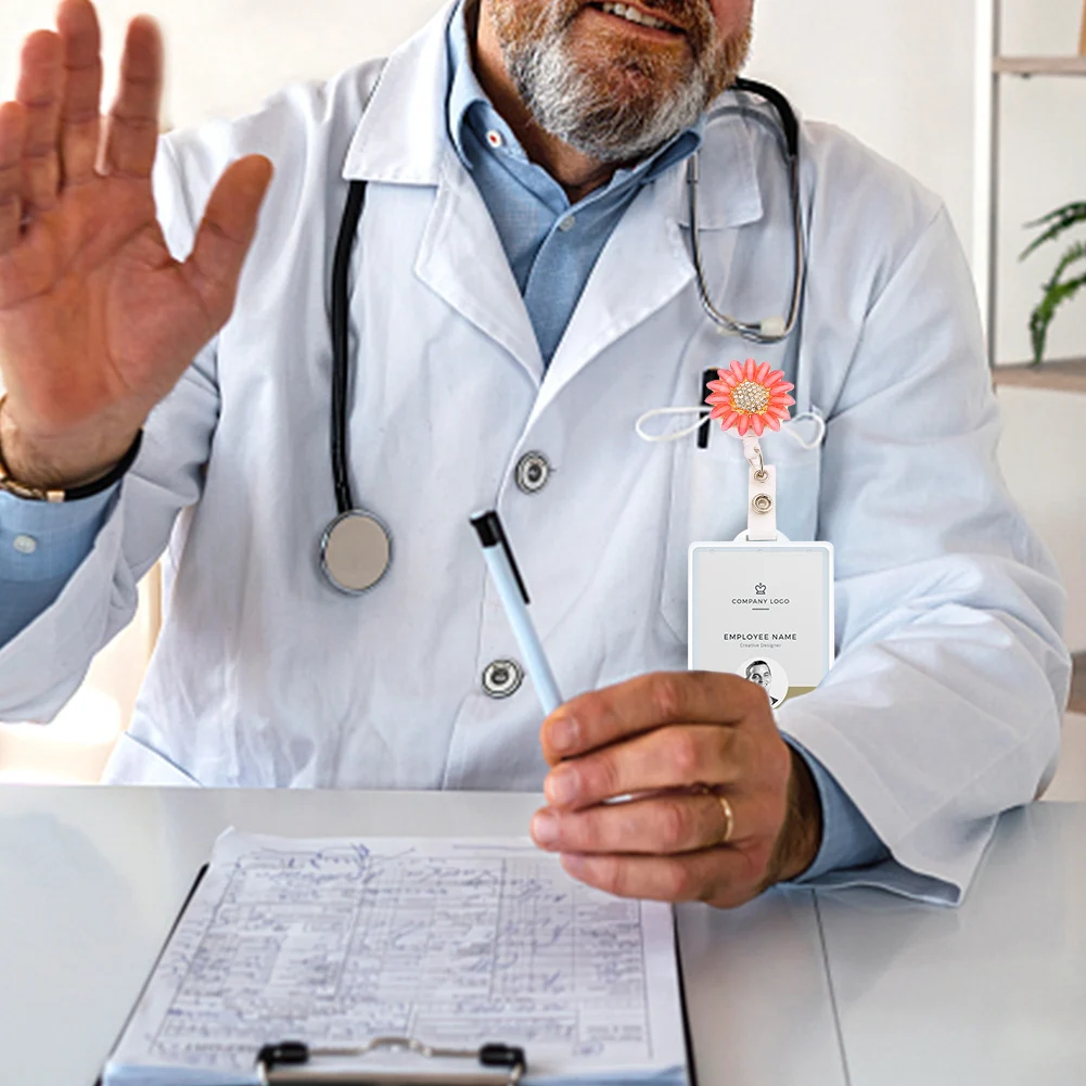 크리스탈 라인석 쉬운 매치 절묘한 나일론 코드 랜야드 개폐식 디자인 학생 배지 거치대 릴 클립 이름표, 2 개