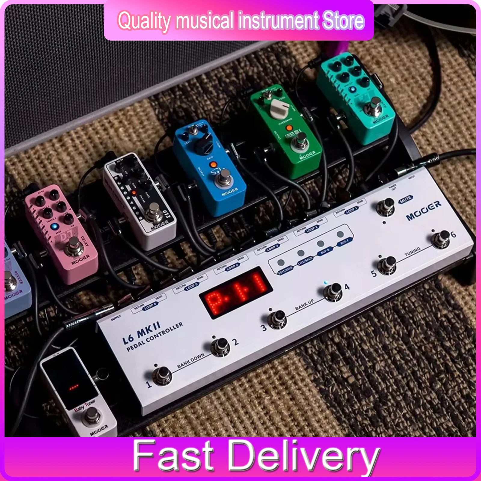 MOOER MKII Guitar Pedal Controller Programmable Loopswitcher with 6 Loops L6 PL6 PCL6 With Connector Pedal Guitar Accessories