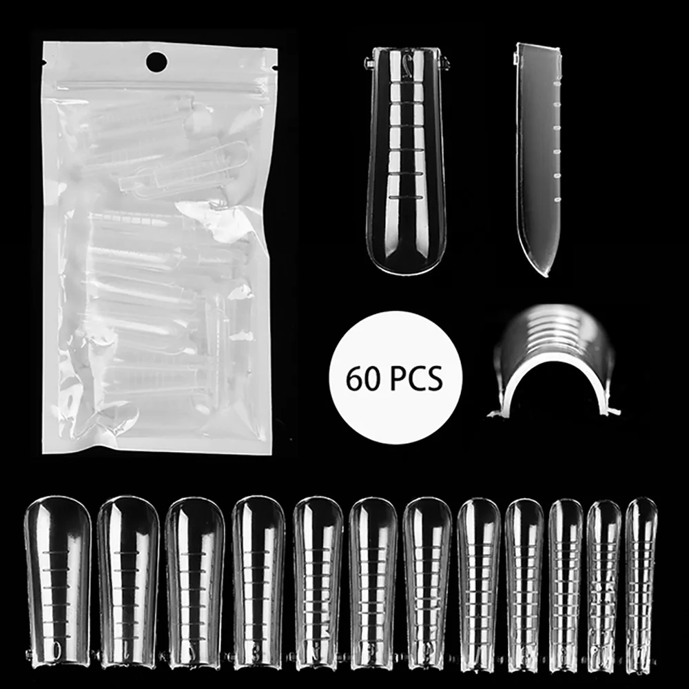 Extension False Nail Tips Full Cover Fake Nail UV Gel Polish Quick Building Mold Manicures Tool 60pcs fake nails fake nail forms nail tips false nail forms false nails false nail tips