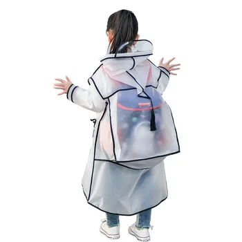 Children New One Piece Waterproof Thickened Raincoat Summer Primary School Student Carrying Schoolbag Position Raincoat Cartoon