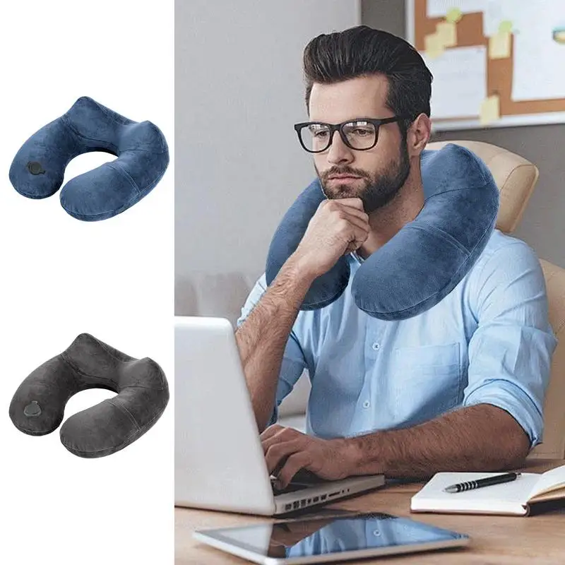 Sleeping Neck Pillow Inflatable Sleeping Pillow For Traveling Adjustable Neck Pillow For High-speed Rail Outdoor Travel 2