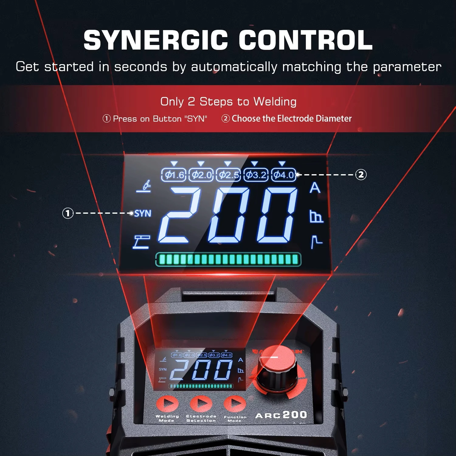 ARCCAPTAIN Semi-automatic Welding Machine 2 IN 1 Lift TIG MMA DC IGBT Inverter ARC Welder Portable 220V 200Amp for Home Beginner 2