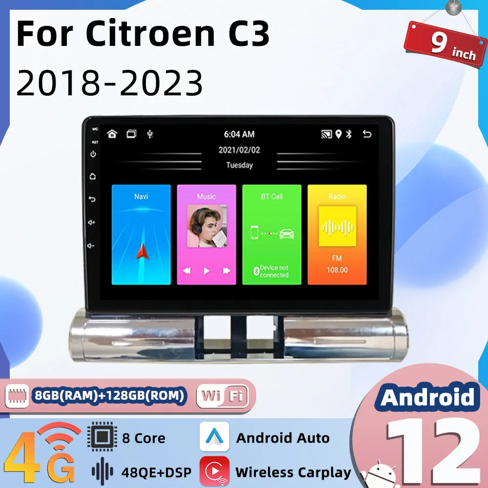 Car Radio for Citroen C3-2 Din Android Multimedia GPS Navigation Carplay Android Auto Head Unit Stereo Autoradio 4G