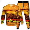 Hamburger Cucumber 3D Print Men's Sportswear Set Casual Long-Sleeved T Shirt Pants 2-Piece Set Oversized Pullover Men Clothing 1